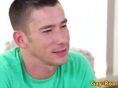 Auditioning hunk sucks agent before assfucking