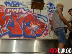 Blonde punk twink loves to suck hard cock and fuck tight ass