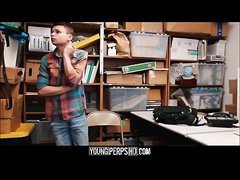 Small Twink Boy Caught Stealing Liquor Fucked By Security